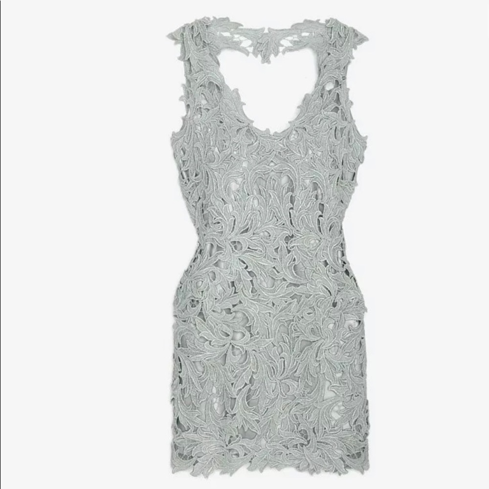 M&GUIA x Intermix silver floral appliqué dress 38 S